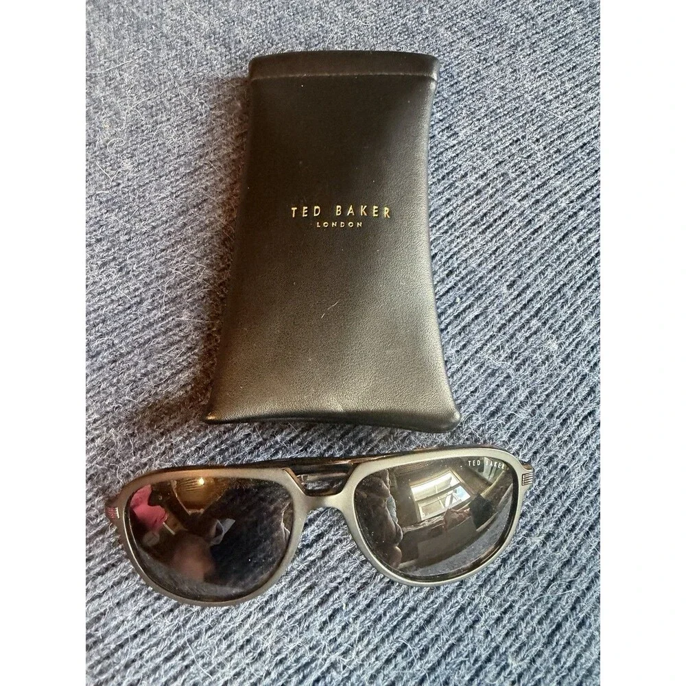 Ted Baker Polarized Sunglasses Aviator Tortoise TMS 190 59 18 145 w/Case